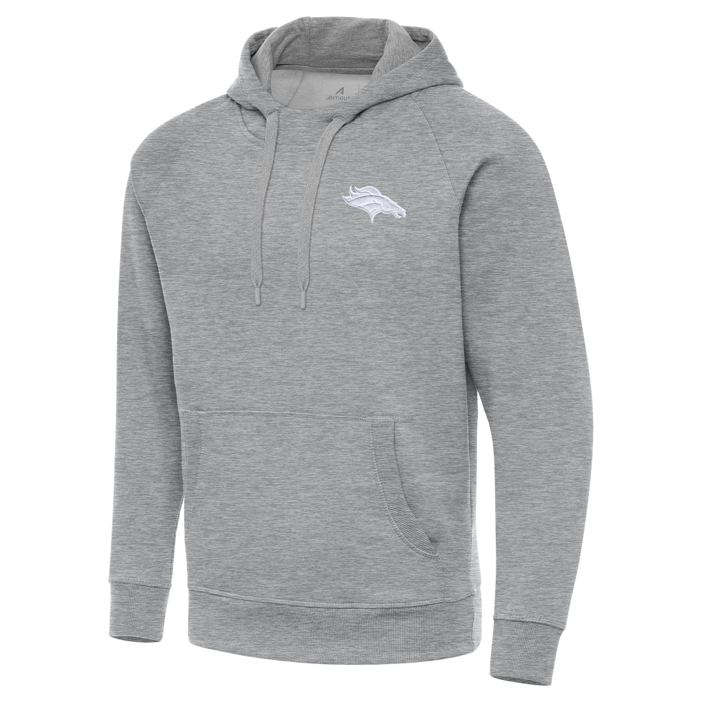 Denver Broncos Antigua Victory Pullover Hoodie - Heather Gray